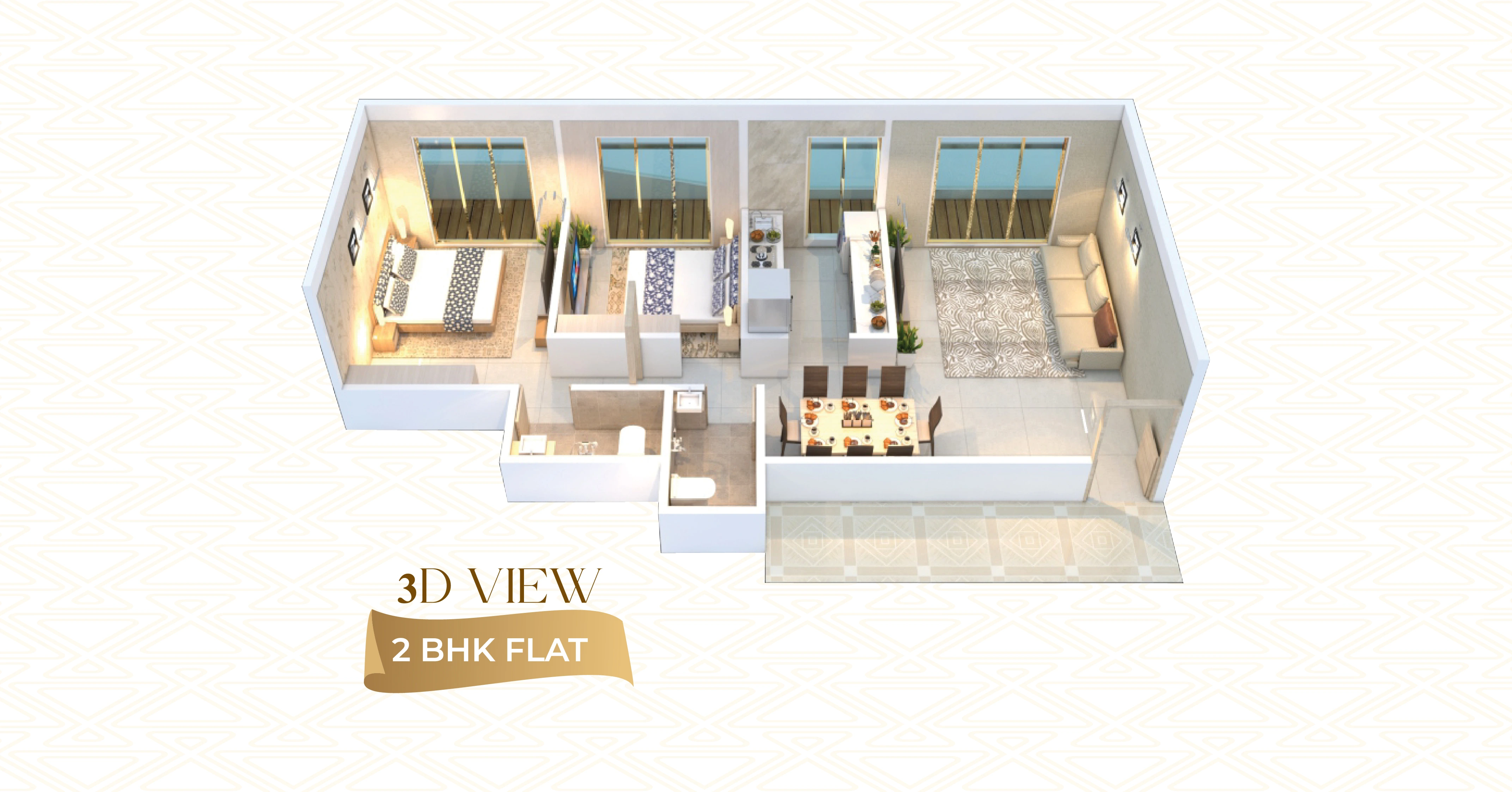 3D View 2BHK